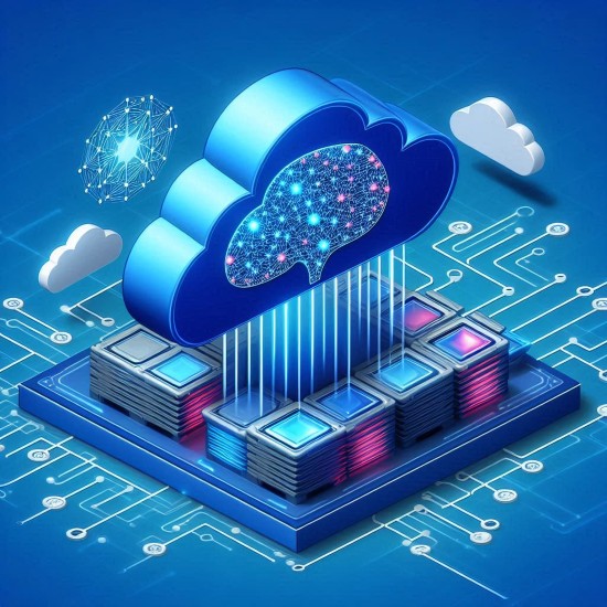 Racks de servidores em data center com cabos de fibra óptica organizados
